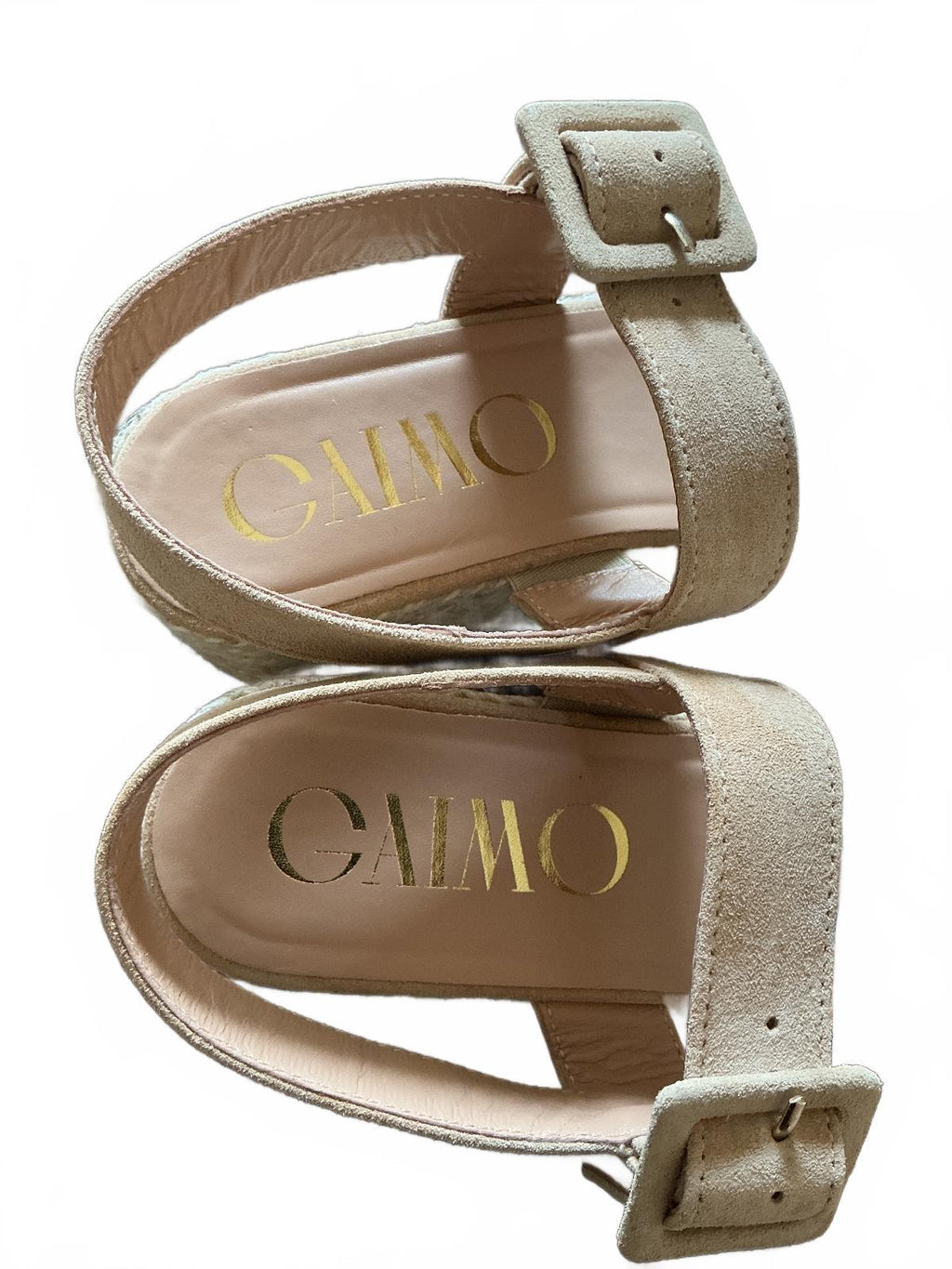 Gaimo Pesca Baby Silk Camello Wedge Sandals Size 38/Uk 5 Espadrille Platform