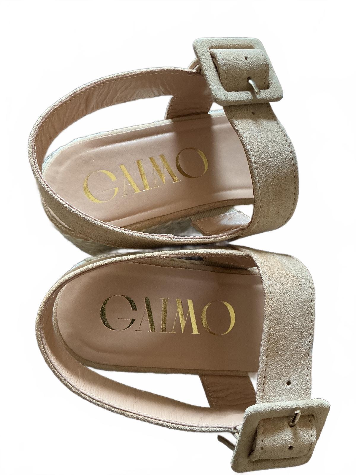 Gaimo Pesca Baby Silk Camello Wedge Sandals Size 38/Uk 5 Espadrille Platform