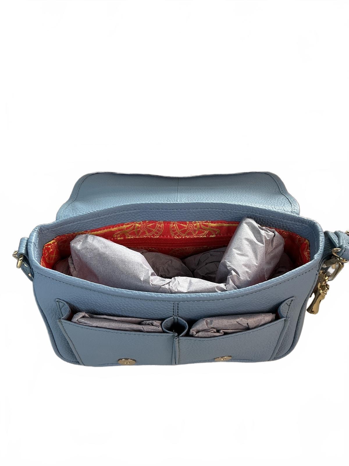 Paul Costelloe Dressage Women's Blue Pebbled Leather Satchel Shoulder Bag