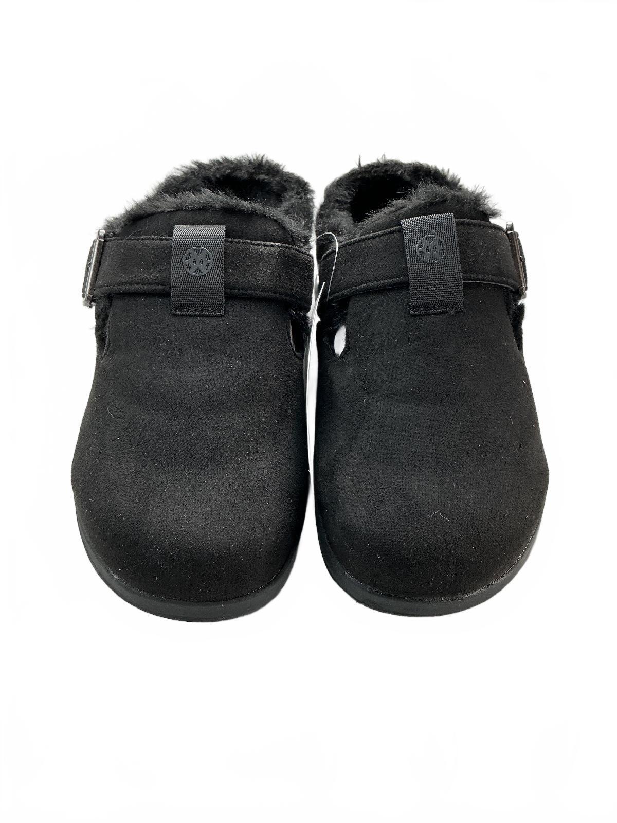Sisttke Winter Clogs Women's Size 38/Uk 5 Black Suede Leather Faux Fur Lined