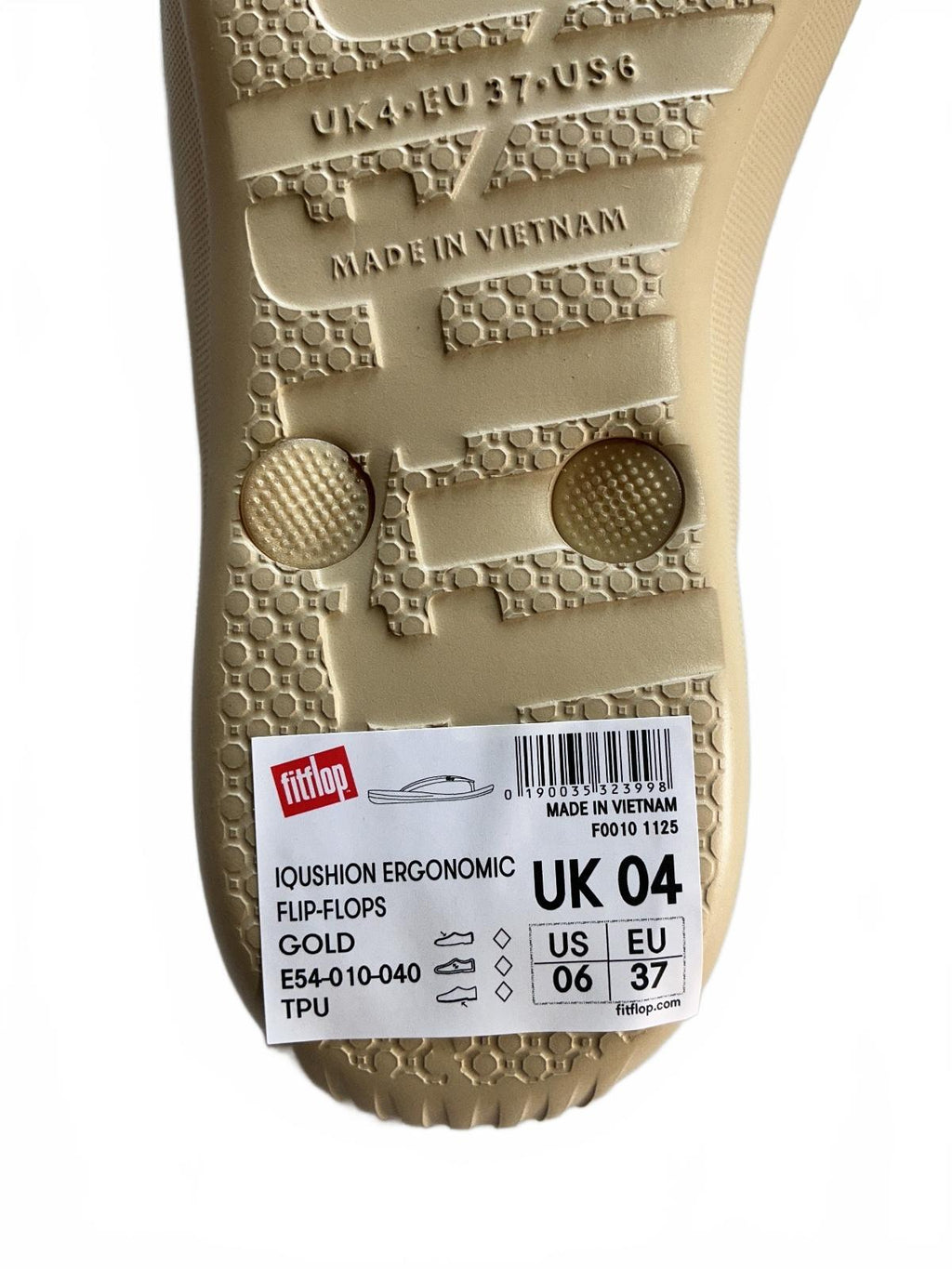FitFlop Gold Iqushion Ergonomic Flip-Flops UK Size 4 Comfortable Sandals