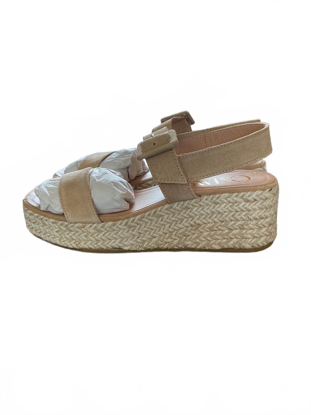 Gaimo Pesca Baby Silk Camello Wedge Sandals Size 38/Uk 5 Espadrille Platform