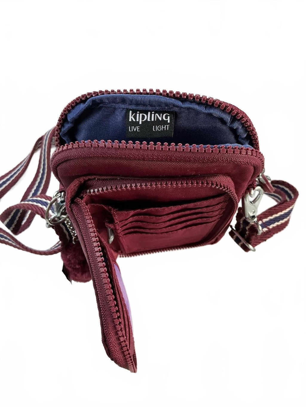 Kipling Telmo Women Small Crossbody Bag Burgundy Removable Strap New