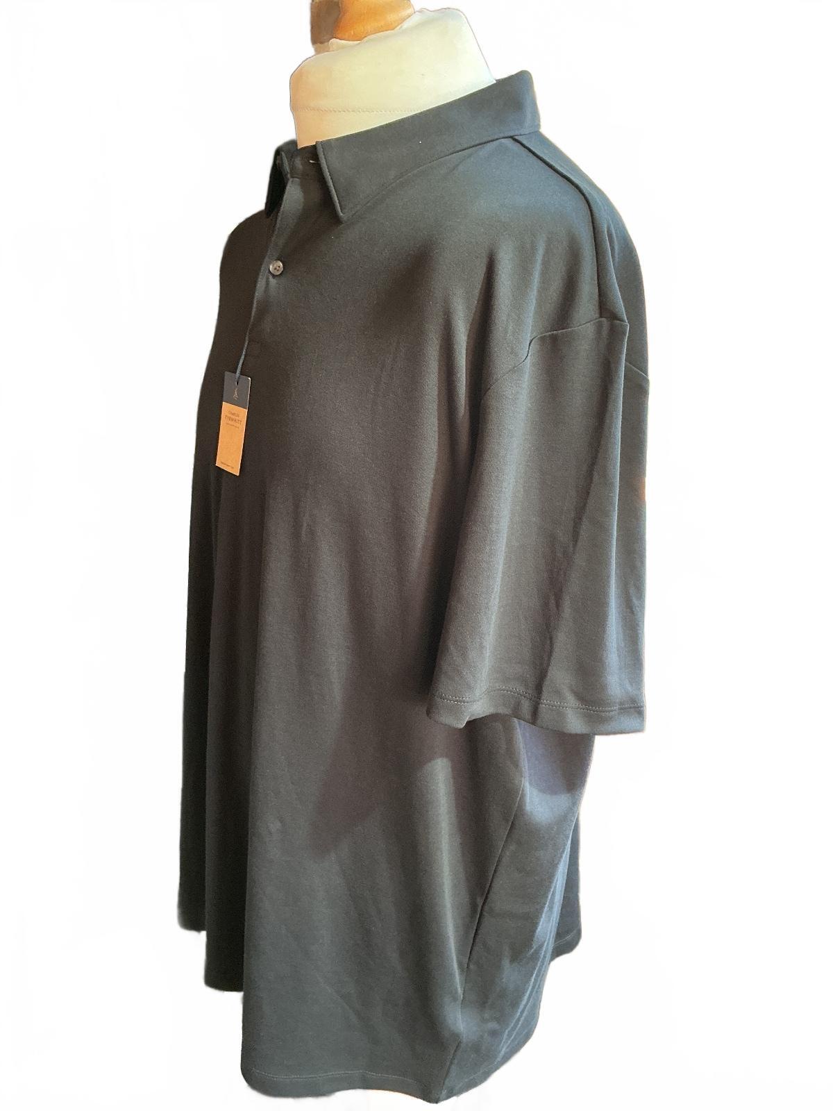 Charles Tyrwhitt Black Polo Shirt Size 2XL Classic Fit Jersey Top