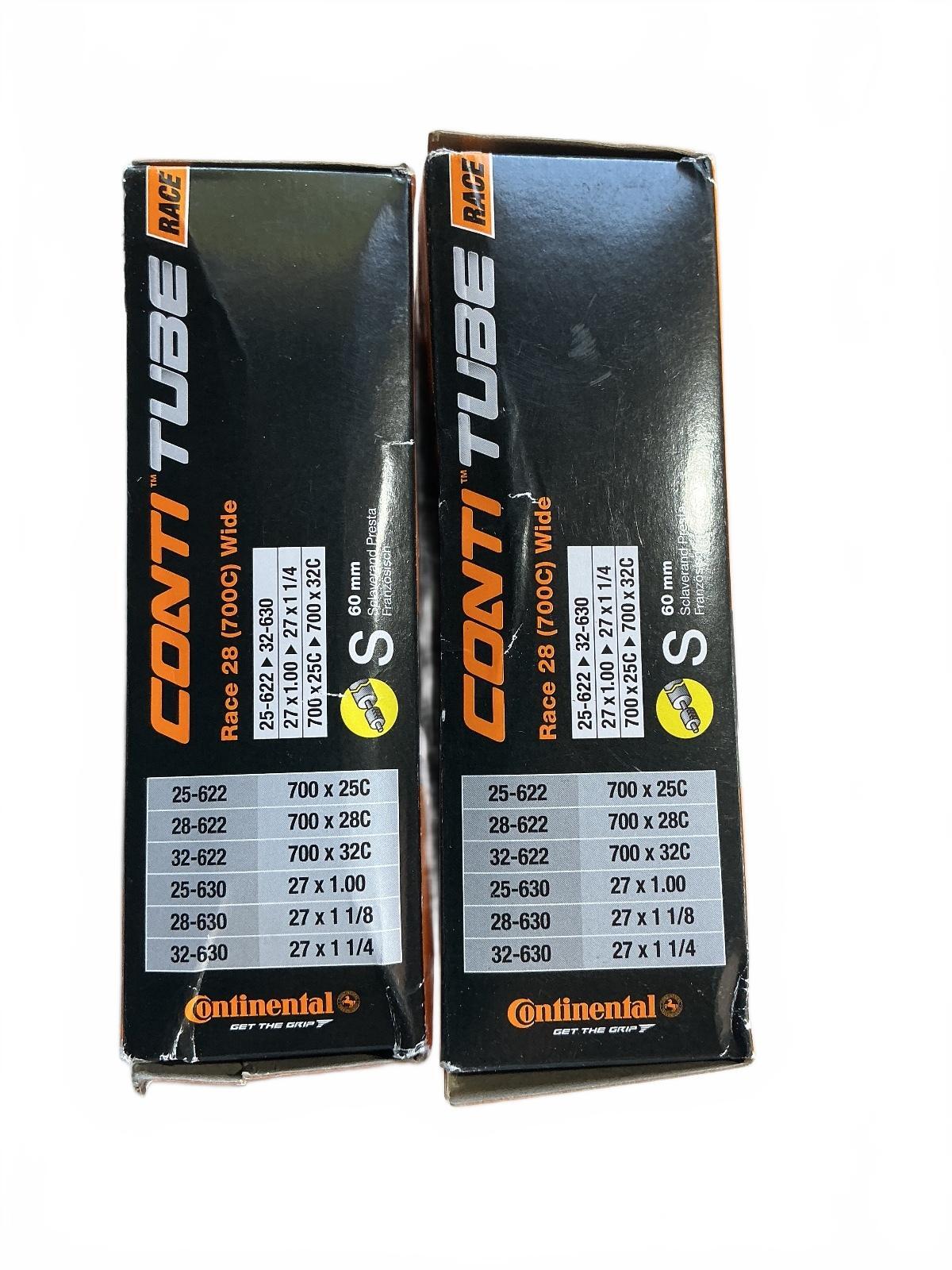 *NEW* 2*Continental Conti Tube Race 28 (700C) Wide Bicycle Inner Tube 60mm Valve