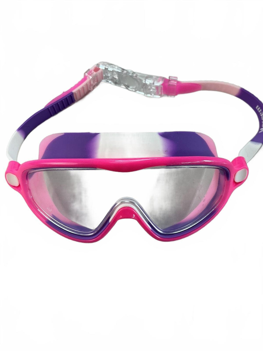 Moseem Swimming Goggles Unisex Adjustable Purple Pink Silicone Anti-Fog