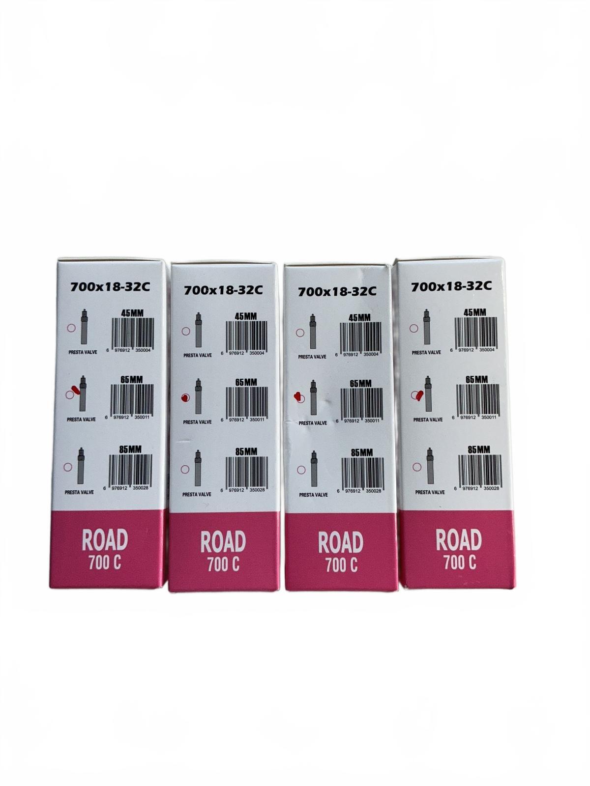 *NEW* Four RideNow 36g Bicycle Inner Tube Presta Valve 700x18-32C Road 65mm