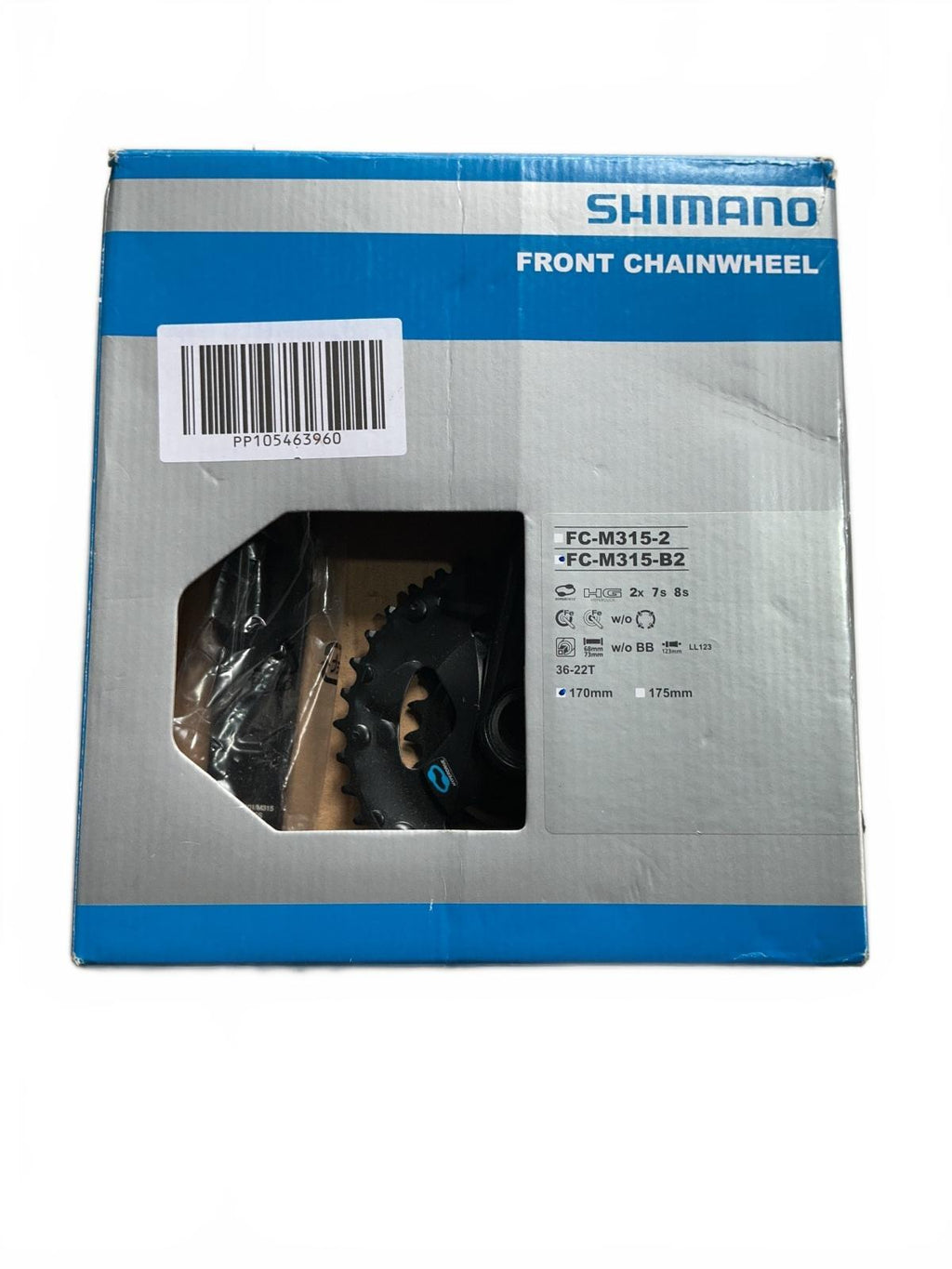 Shimano FC-M315-B2 Front Chainwheel Crankset 170mm 36-22T Black Bike Part