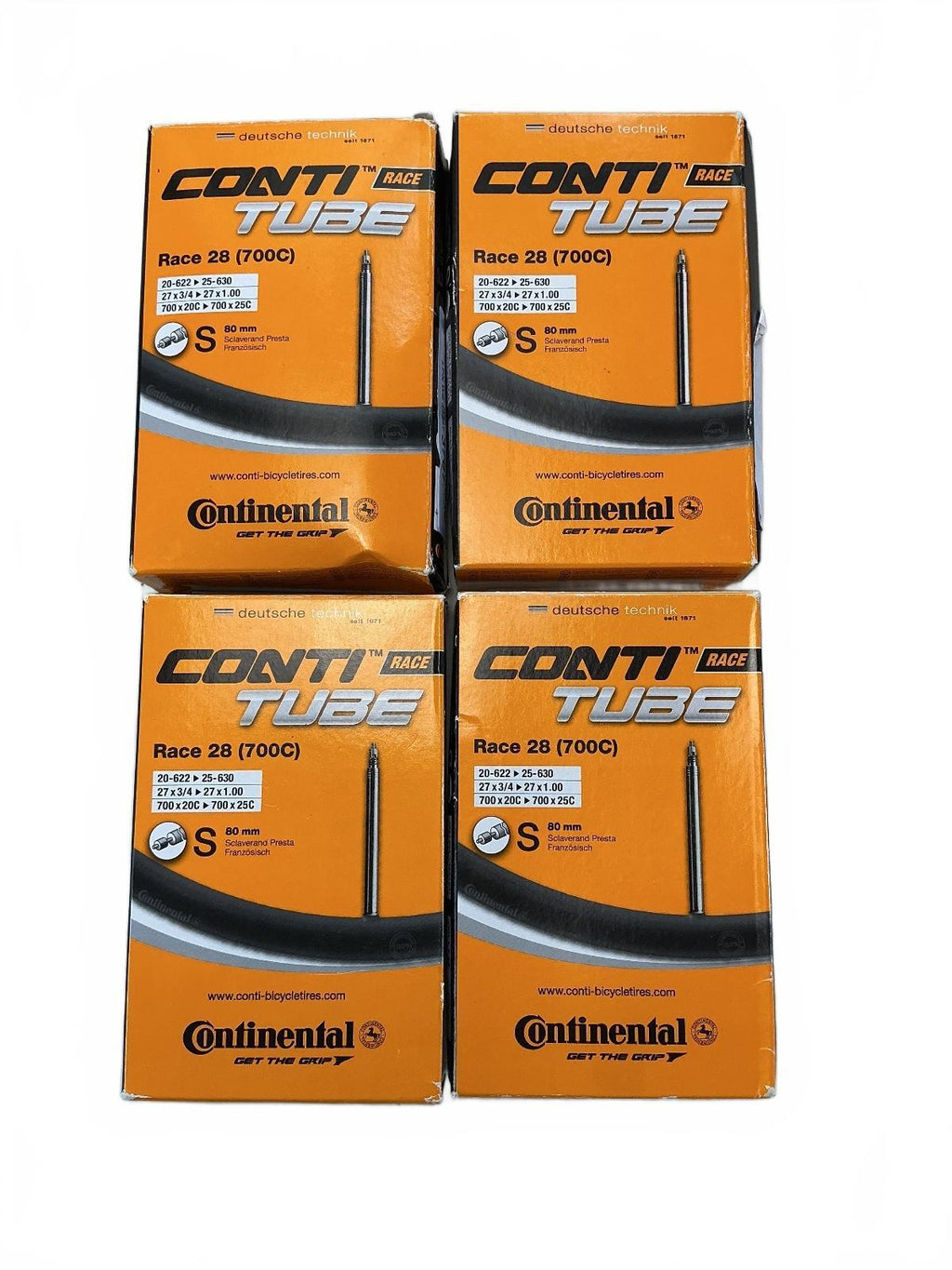 Four Continental Conti Tube Race 28 (700C) 80mm Presta Valve