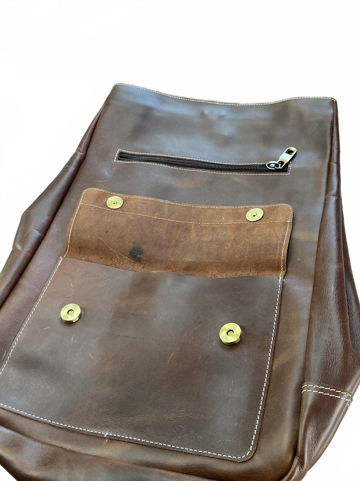 Oxford Chariot Luxury Leather Rucksack Brown Laptop Sleeve Multiple Pockets