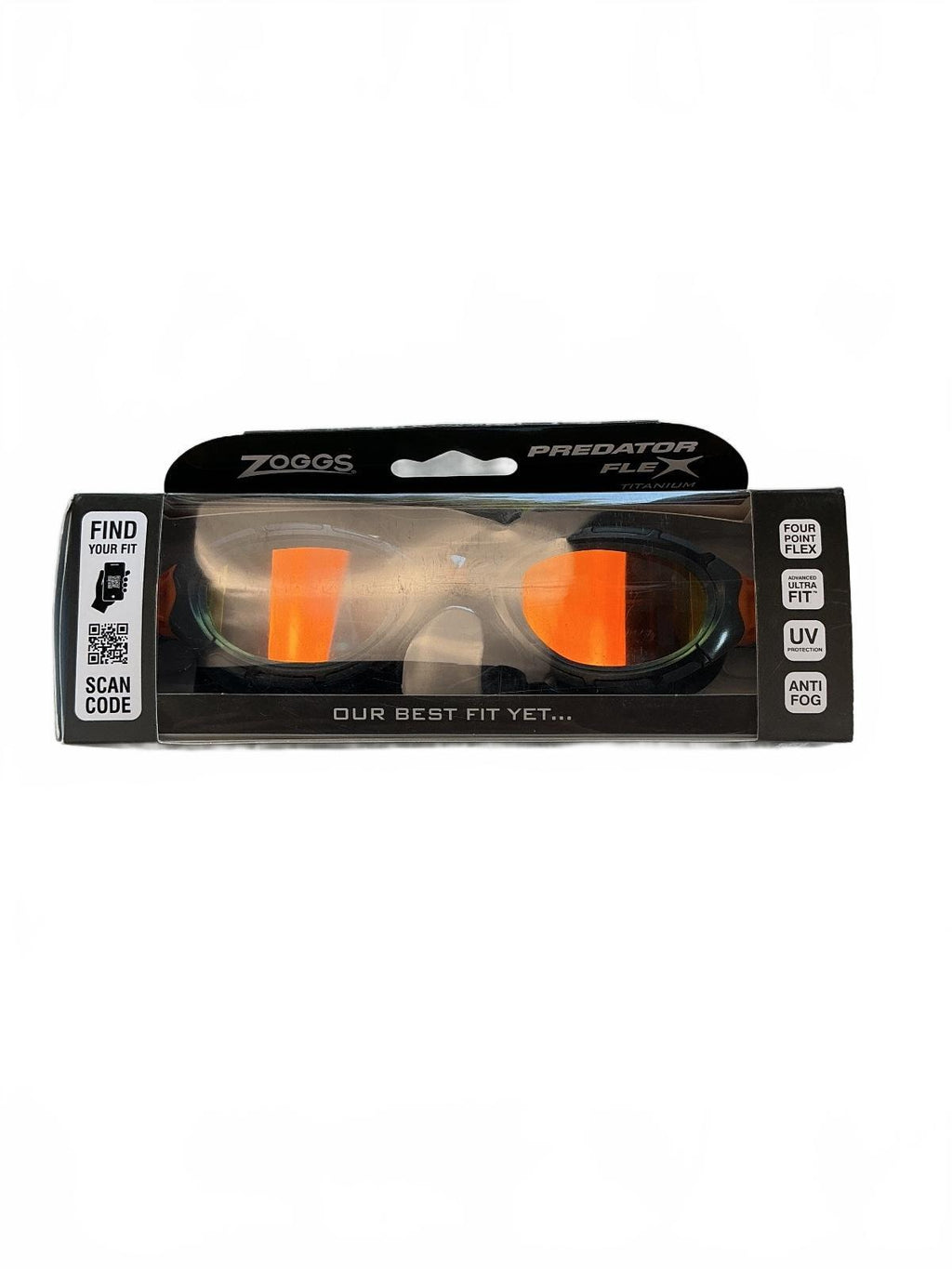 *NEW* Zoggs Predator Flex Swimming Goggles Grey Black Mirror Size 11C