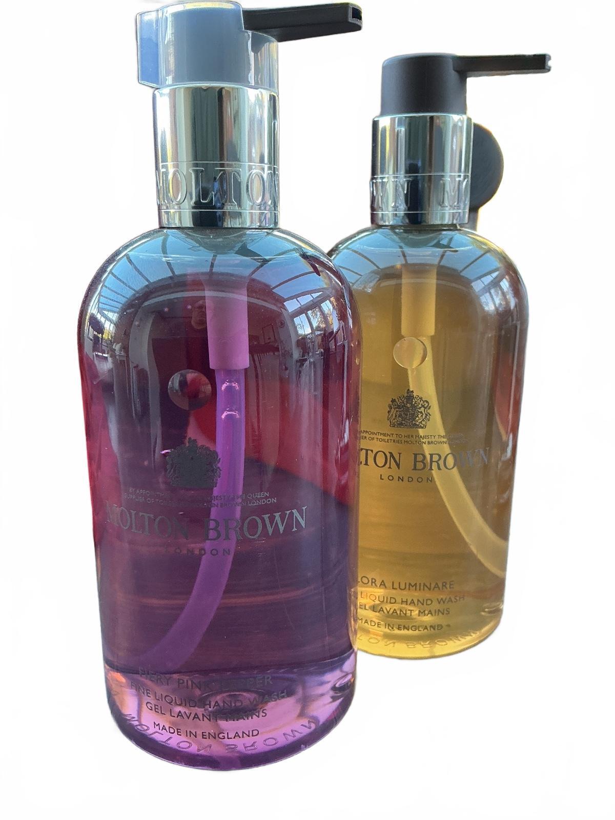 Molton Brown Fiery Pink Pepper & Flora Luminare Hand Wash Duo 2 x 300ml+Giftbag