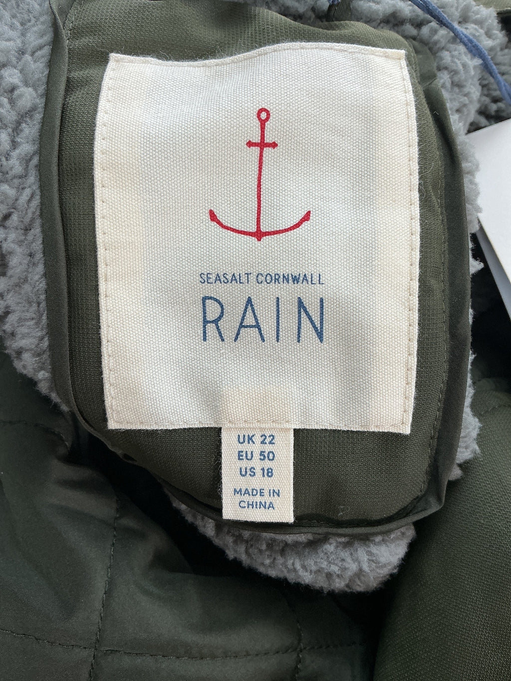 Seasalt Cornwall Janelle Coat Women Regular 22 Woodland Waterproof Raincoat