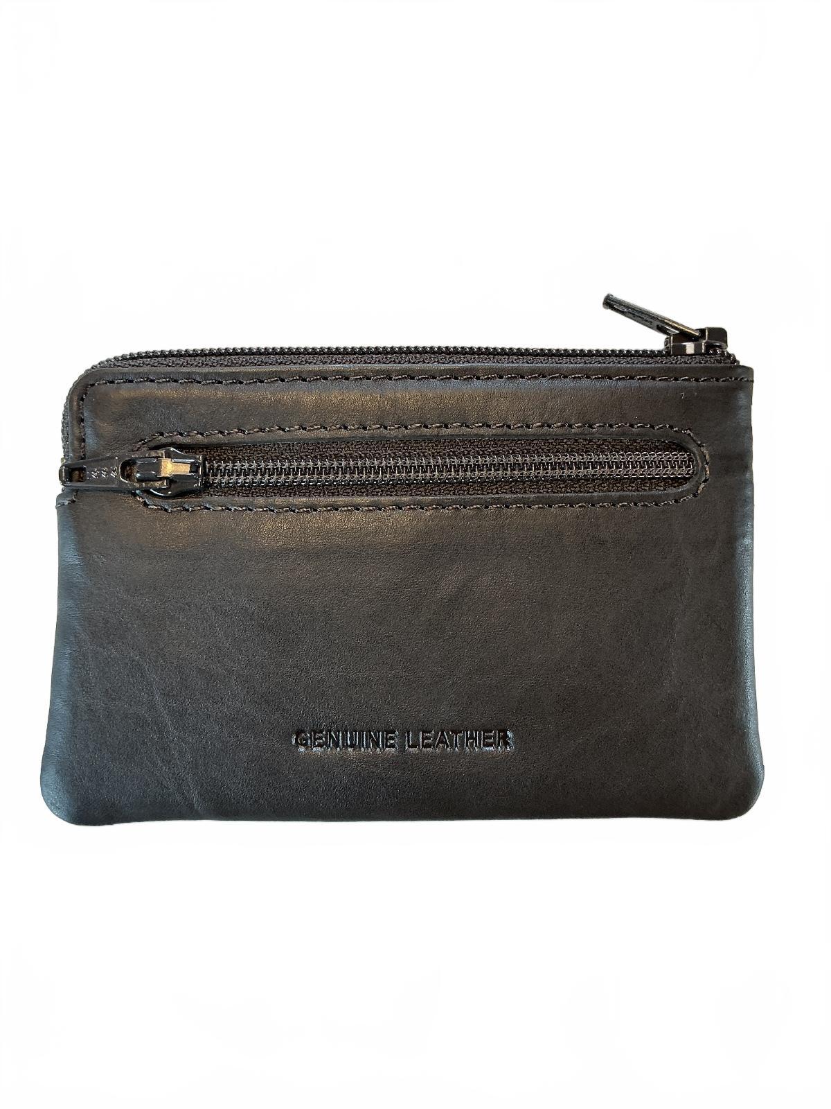 Reebok Club Men's Brown Leather Purse Wallet Zip Card Holder New