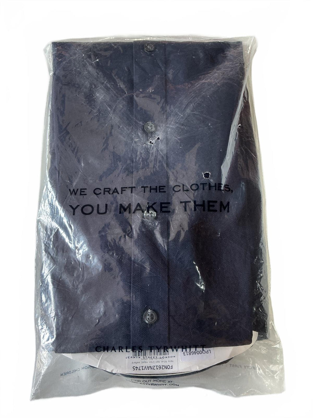 *NEW* Charles Tyrwhitt Navy Blue Non-Iron Classic Fit Shirt Size 17/34