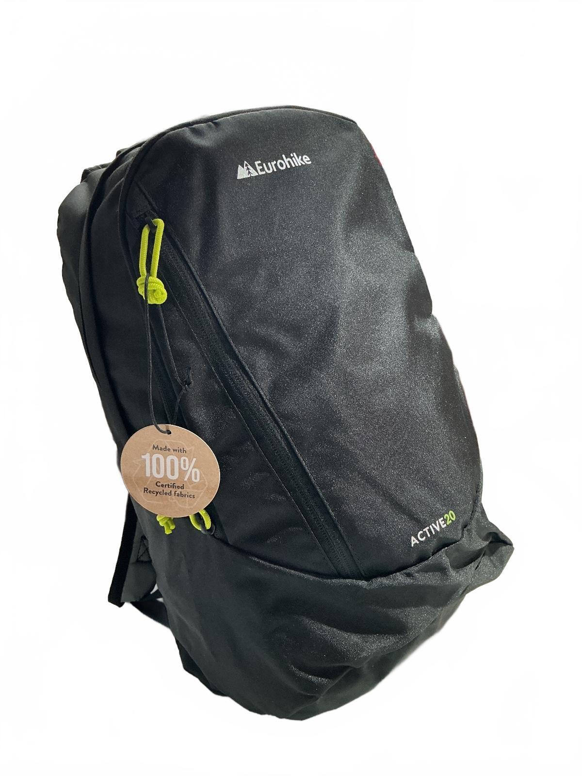*NEW* Eurohike Active 20 Day Pack 20L Black Lightweight Backpack