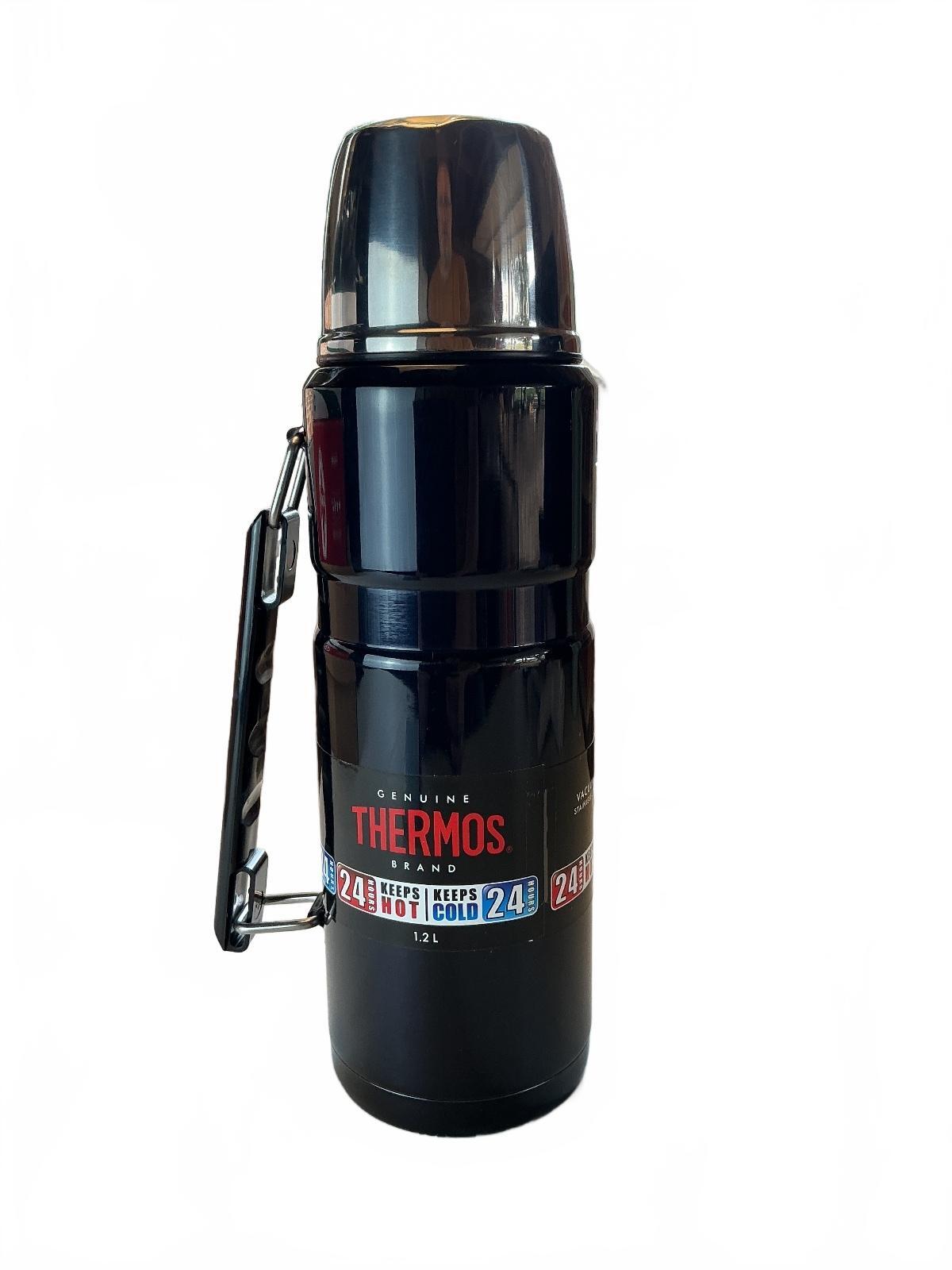 Thermos Classic Vacuum Insulated Stainless Steel Flask 1.2L Black Handle