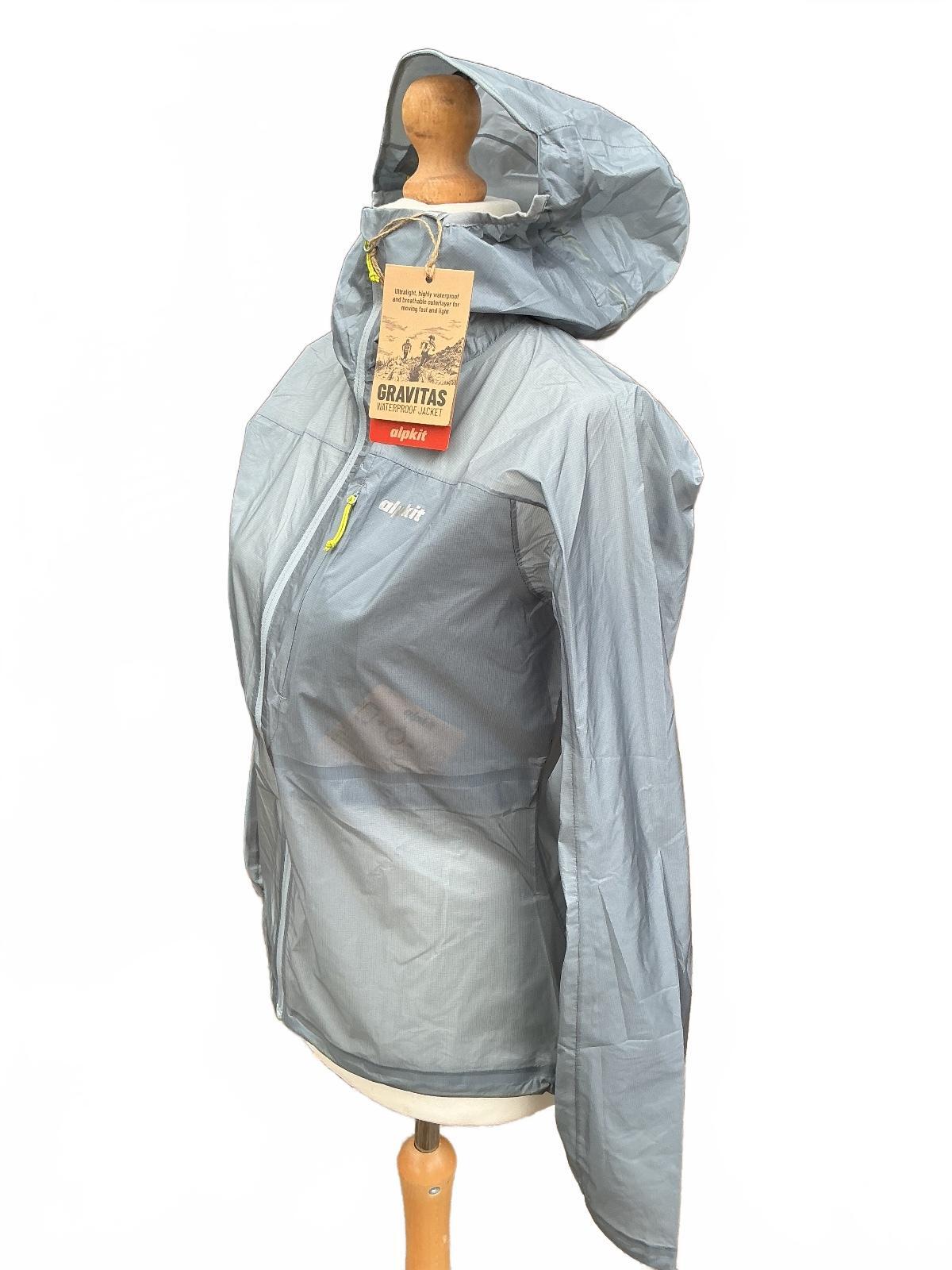 alpkit Gravitas Women's Ultra Lightweight Waterproof Hooded Jacket Size 10 Grey