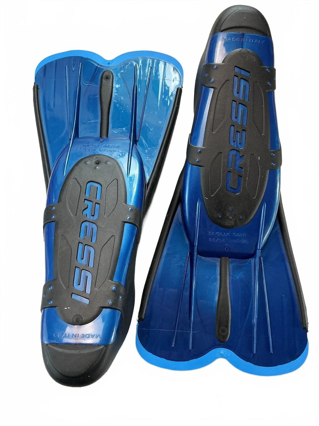 Cressi Agua Short Fins Blue Size Uk 2.5/3.5 35/36 Swim Fins