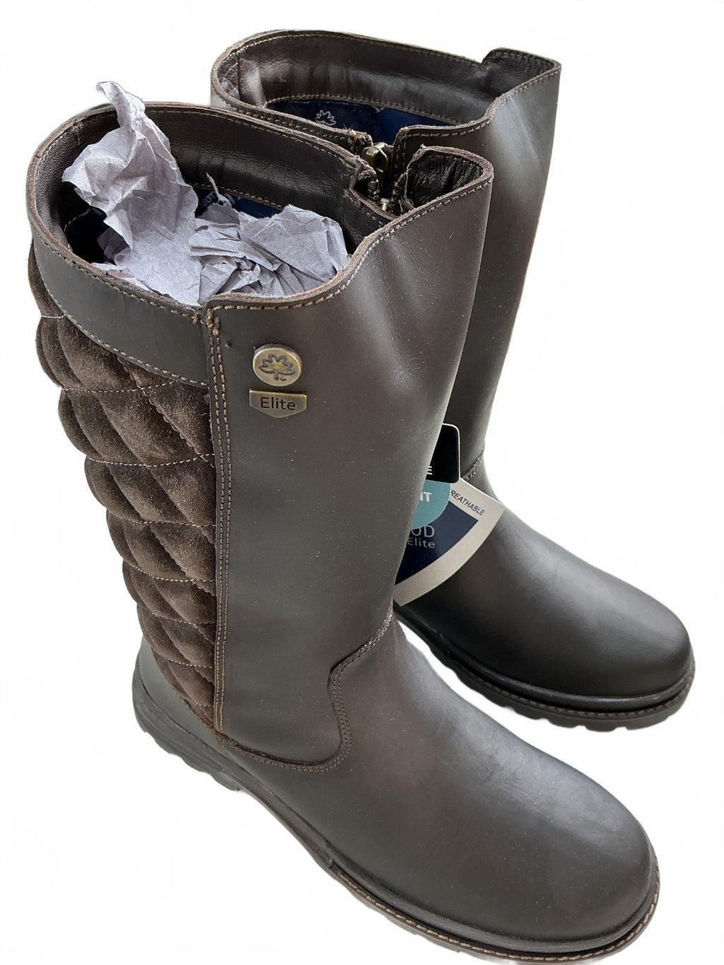Cabot Elite Marlow Waterproof Breathable Women's Boot Size 8 Brown Quilted