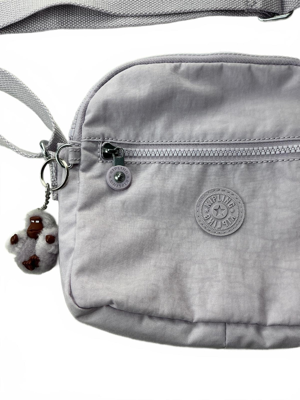 Kipling Keeffe Crossbody Bag Women Small Lilac Dual Zip Pocket Adjustable Strap
