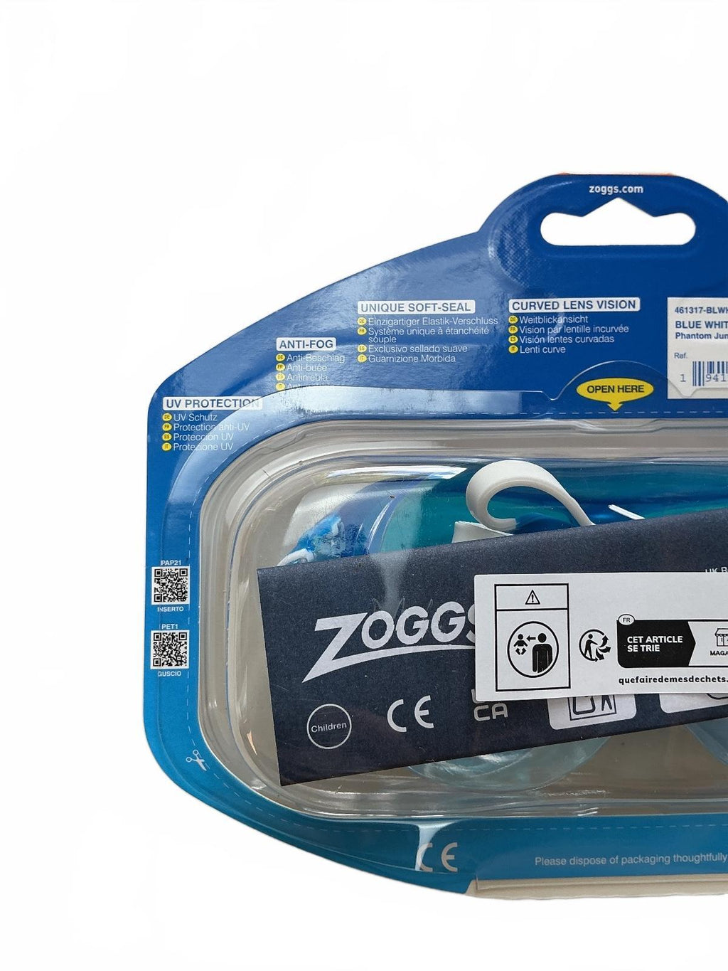 *NEW* Zoggs Phantom Junior Mask Swimming Goggles Blue Junior 6-14 Yrs