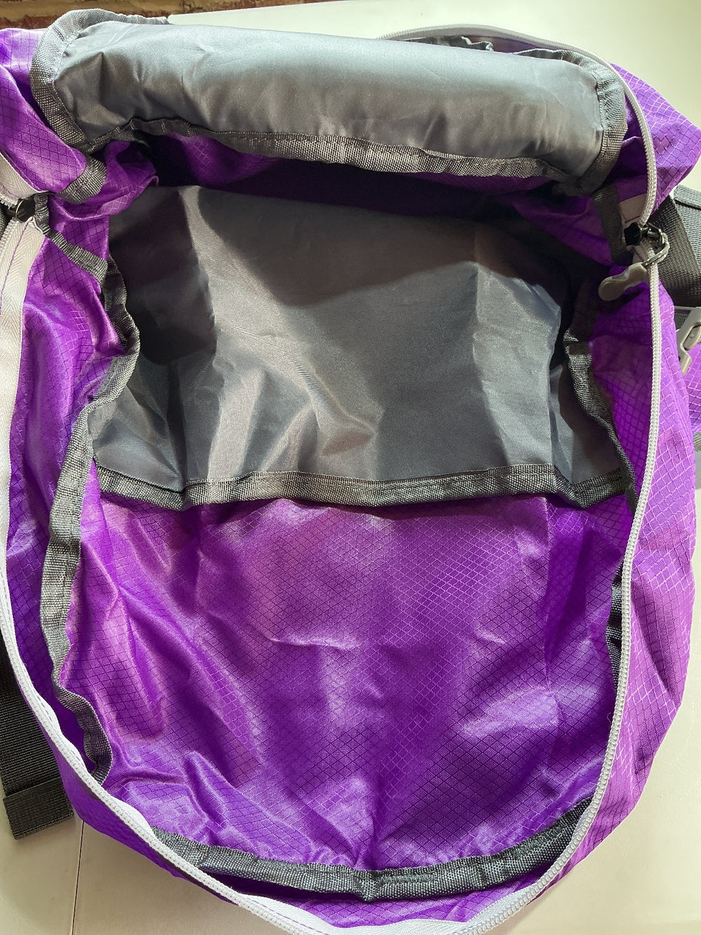 Crenze Purple Lightweight Foldable Backpack Travel Bag Size