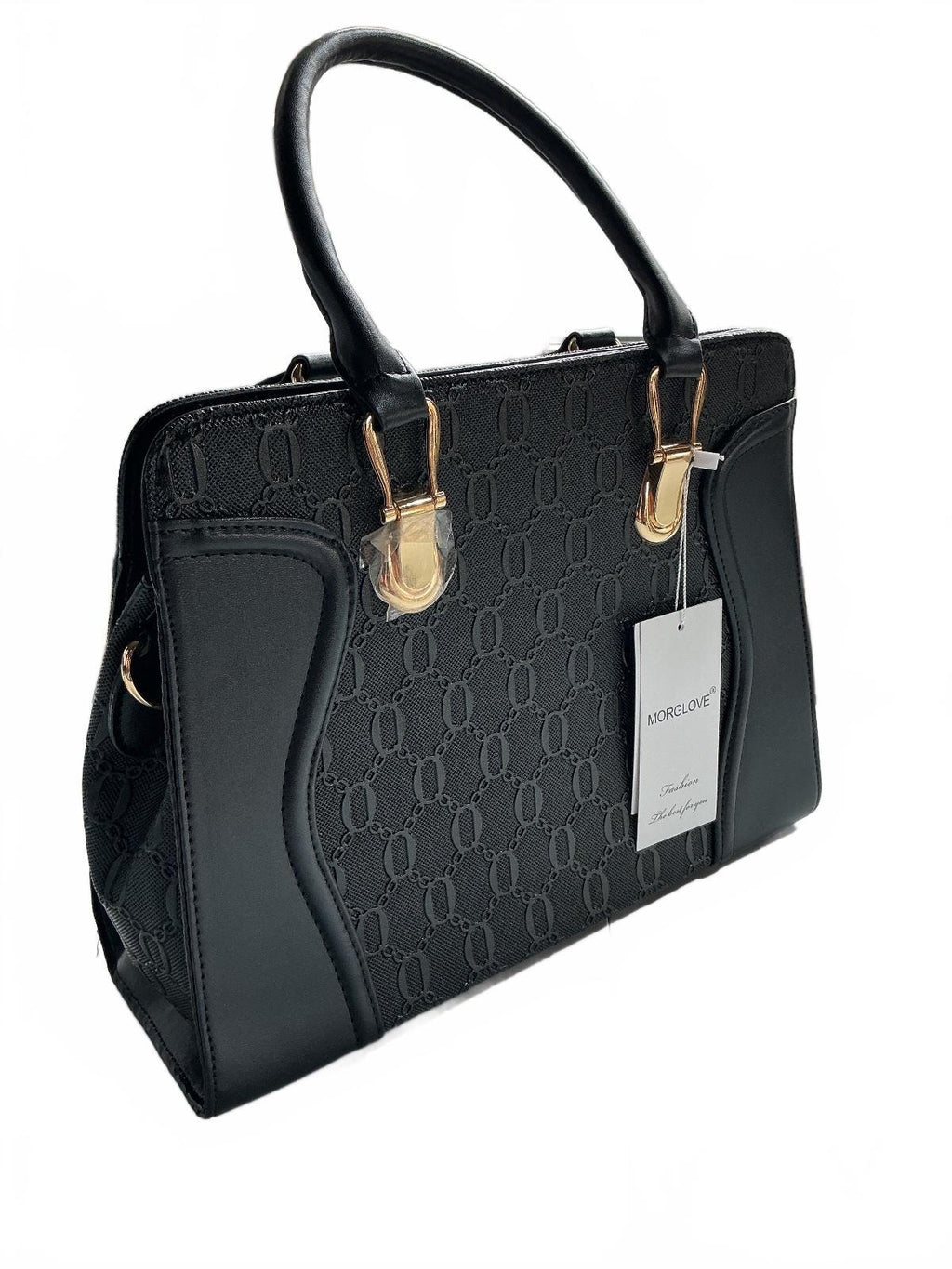 MOROLOVE Black Handbag Set with Wallet and Pouch Size