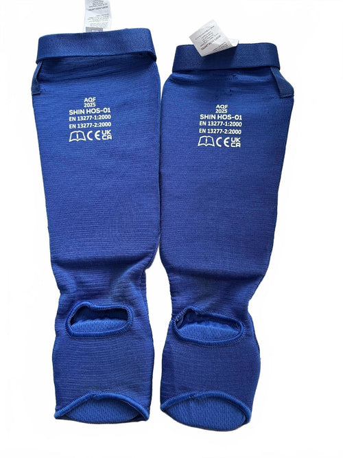 AQF Sports Blue Shin Instep Guards Small