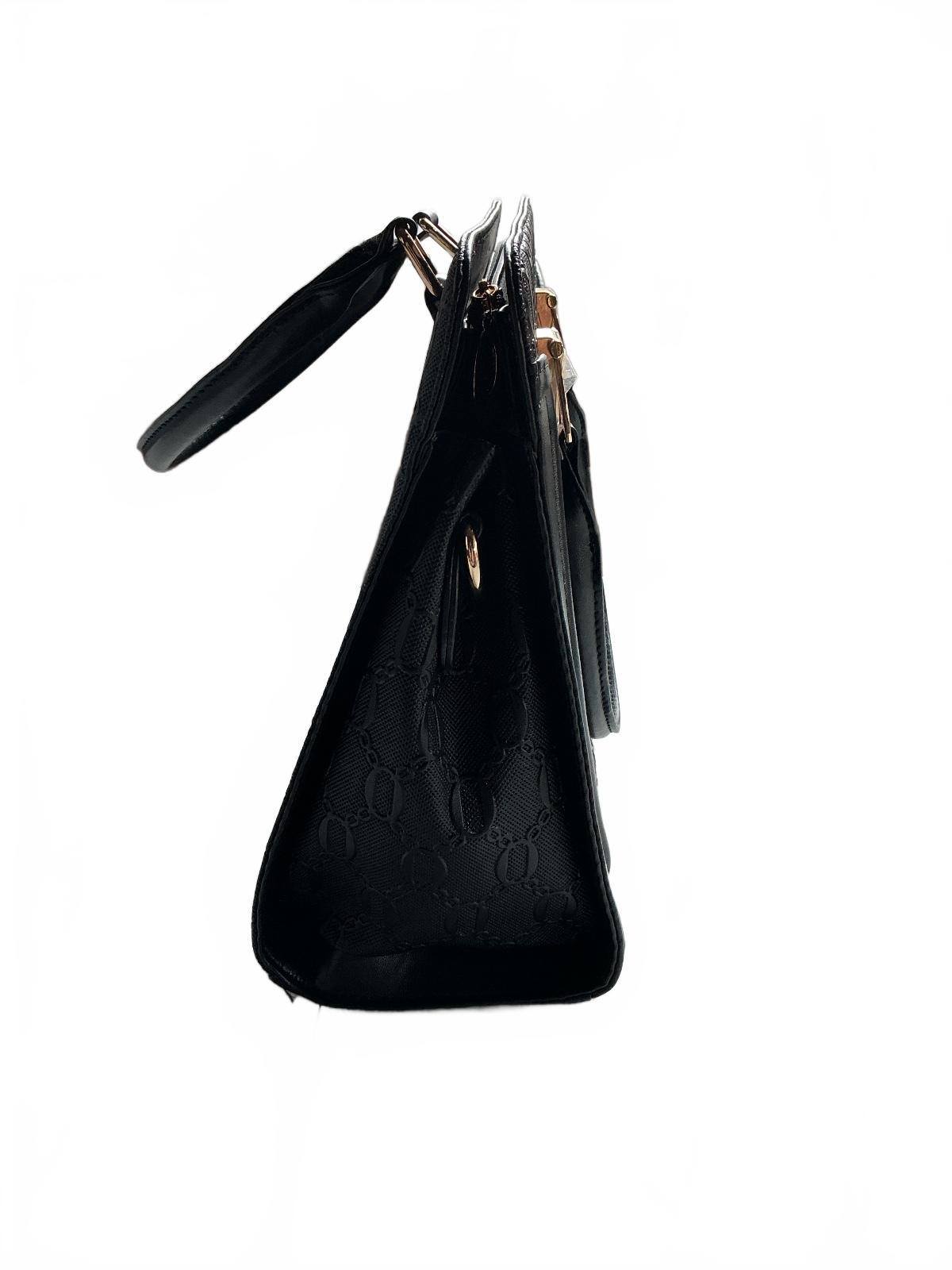 MOROLOVE Black Handbag Set with Wallet and Pouch Size