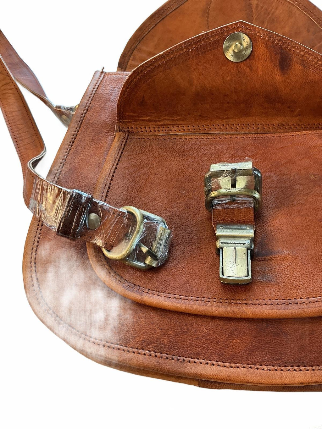 Firu Handmade Brown Leather Crossbody Bag Size Medium