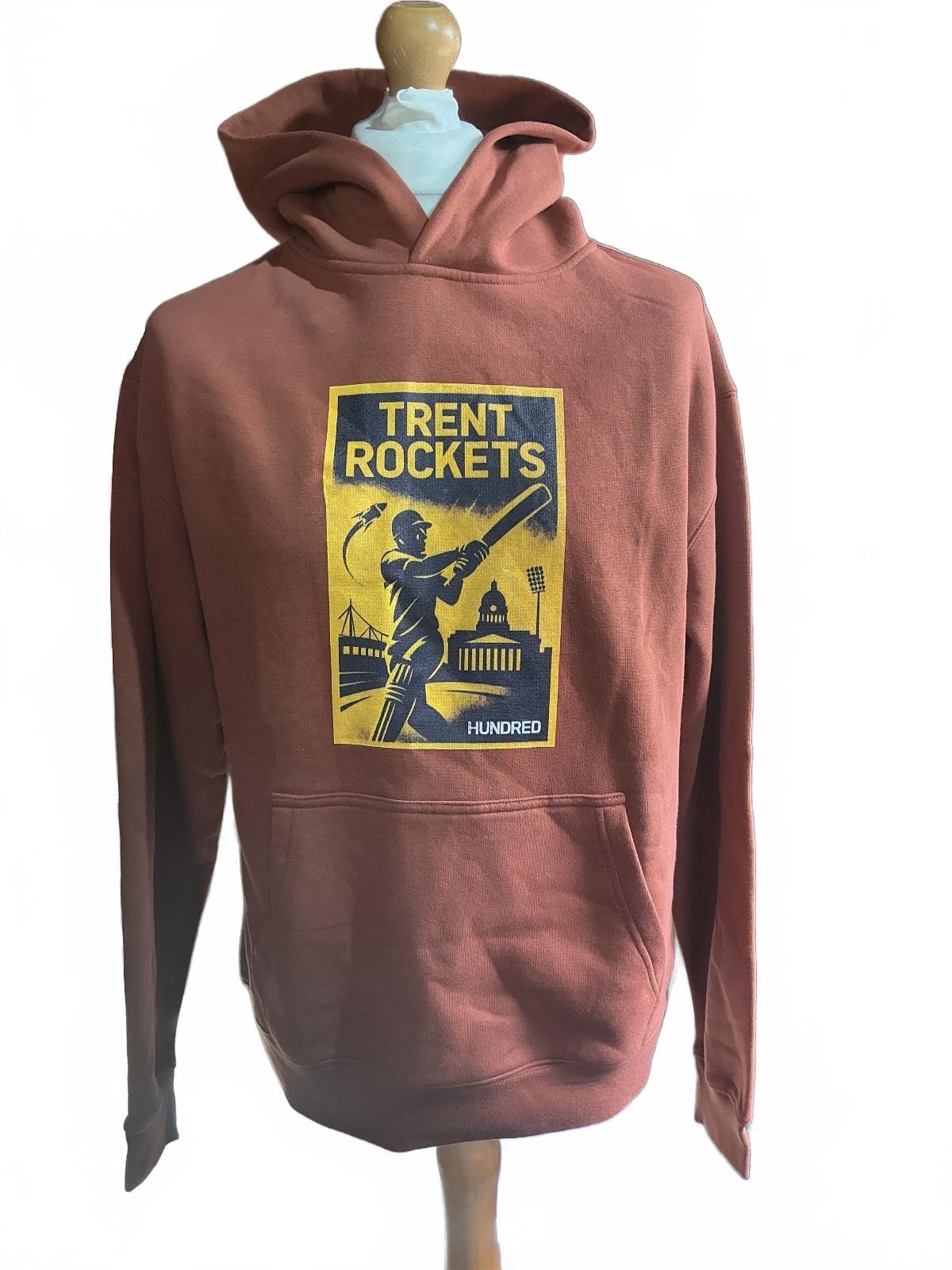 Trent Rockets Brown Hoodie Sweatshirt Size S Casual Sportswear