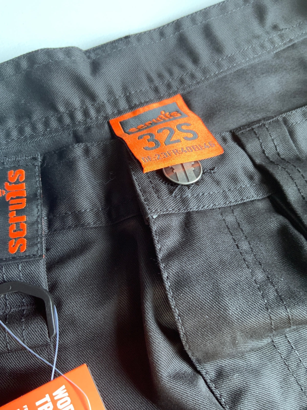 *NEW* Scruffs Worker Trousers 32S Black Durable Workwear Pants