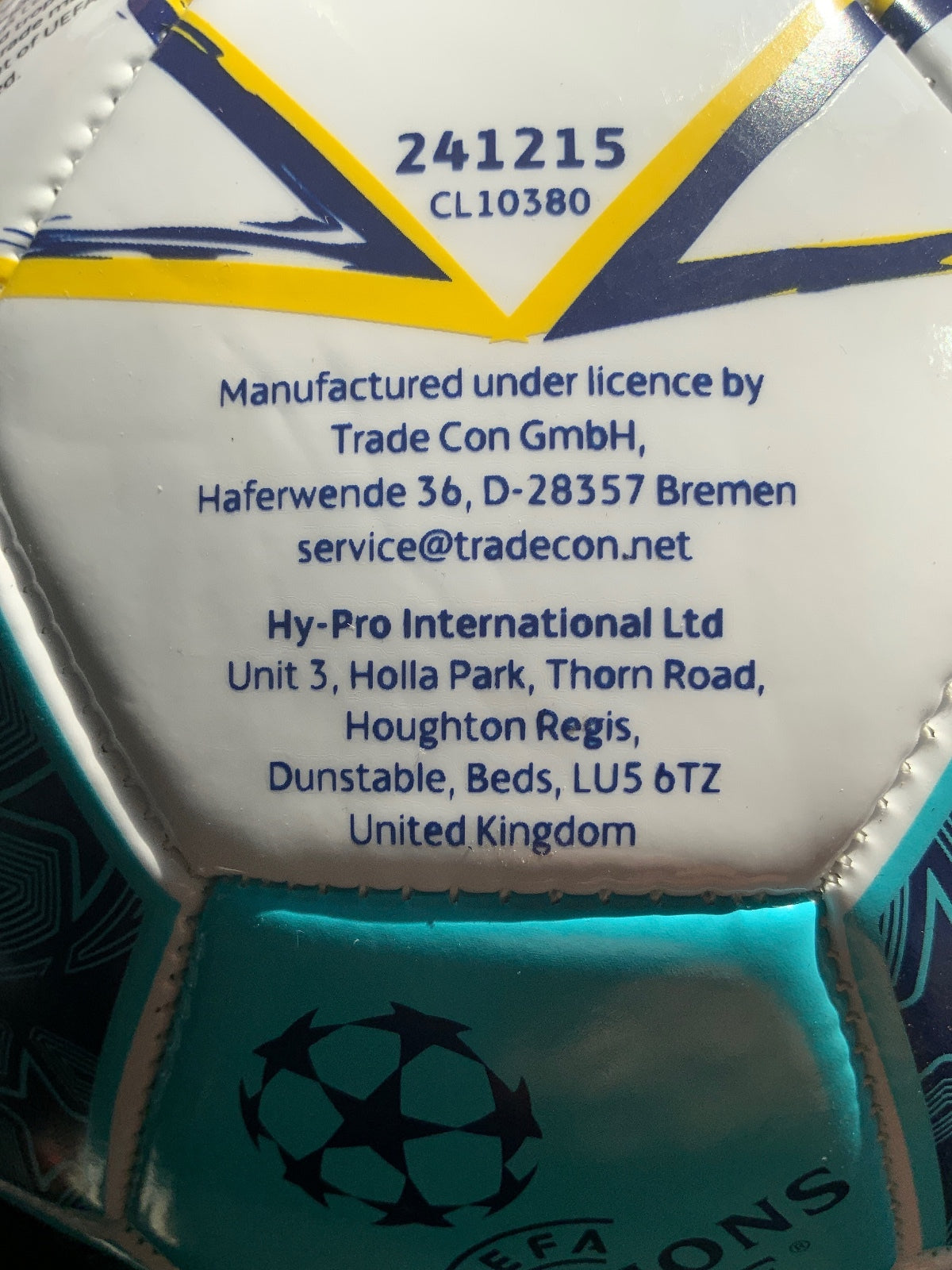 UEFA Champions League Official Match Football Size 5 Training Ball