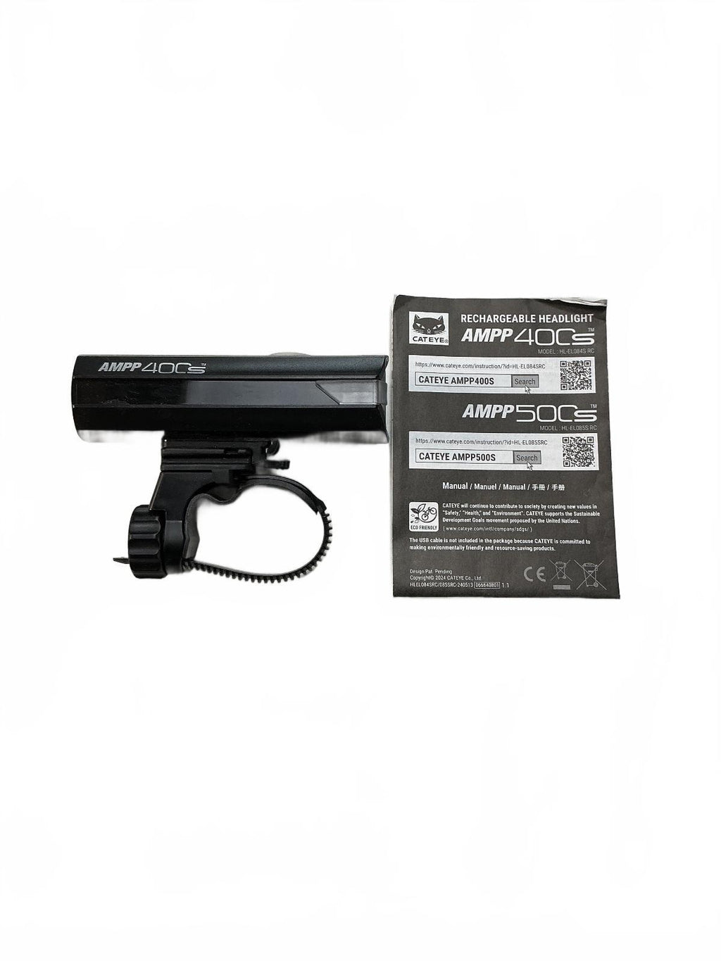 Cateye AMPP 400s Rechargeable Headlight Bike Light Black