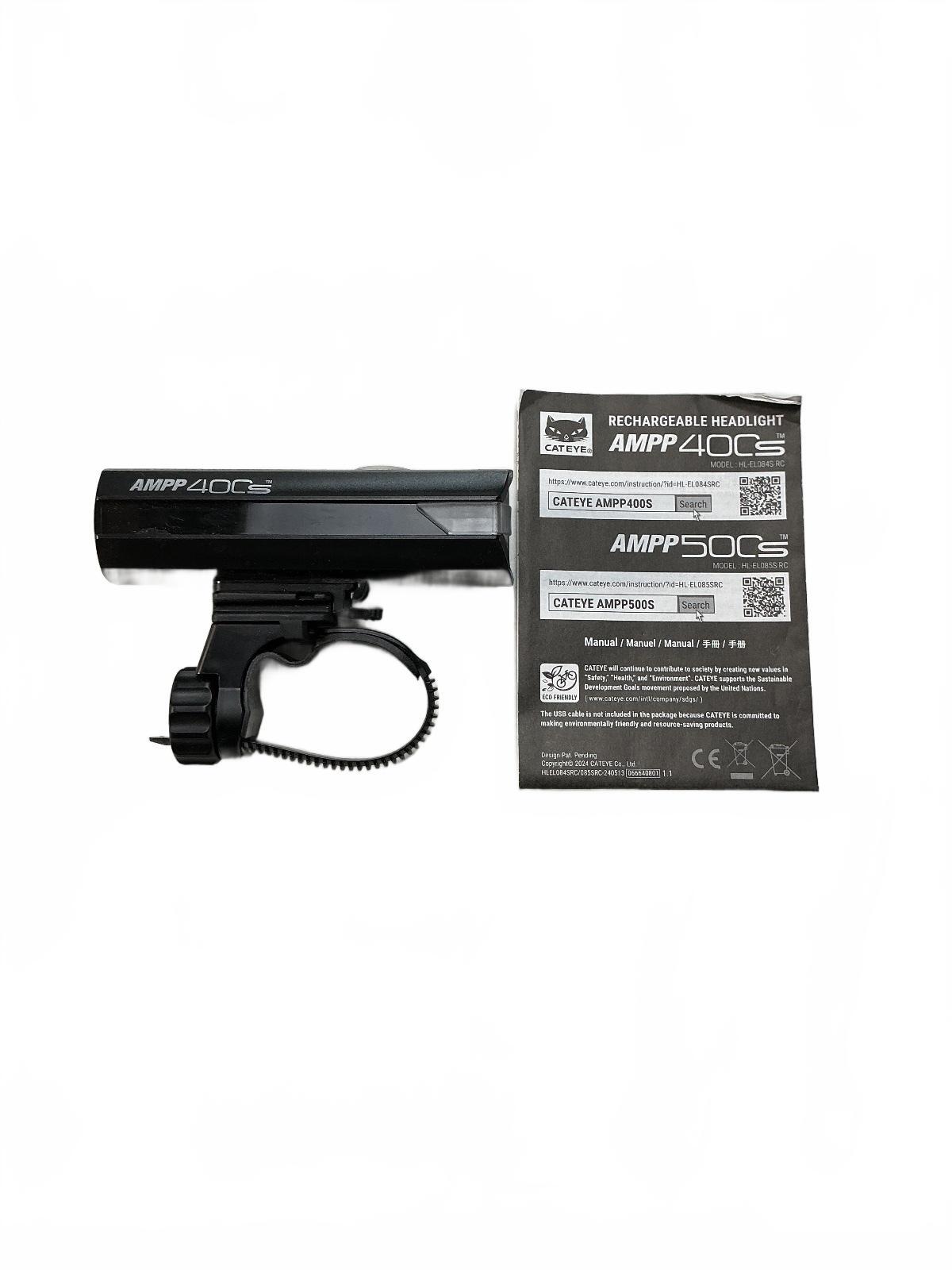 Cateye AMPP 400s Rechargeable Headlight Bike Light Black