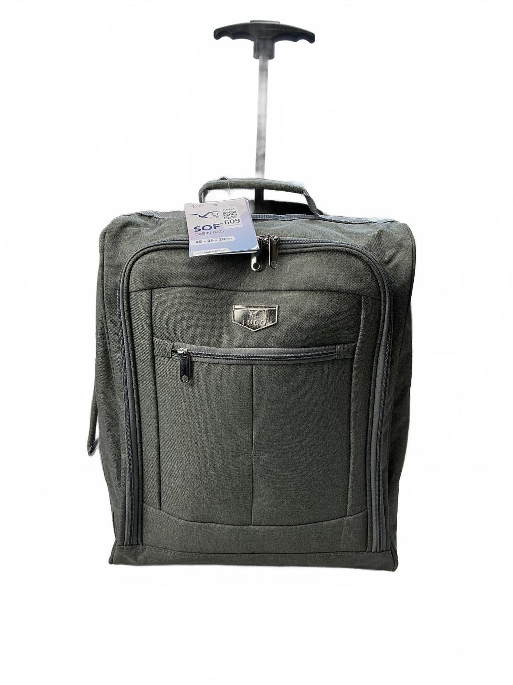 LUGG Cabin Bag Lightweight Durable 45x36x20cm Grey New