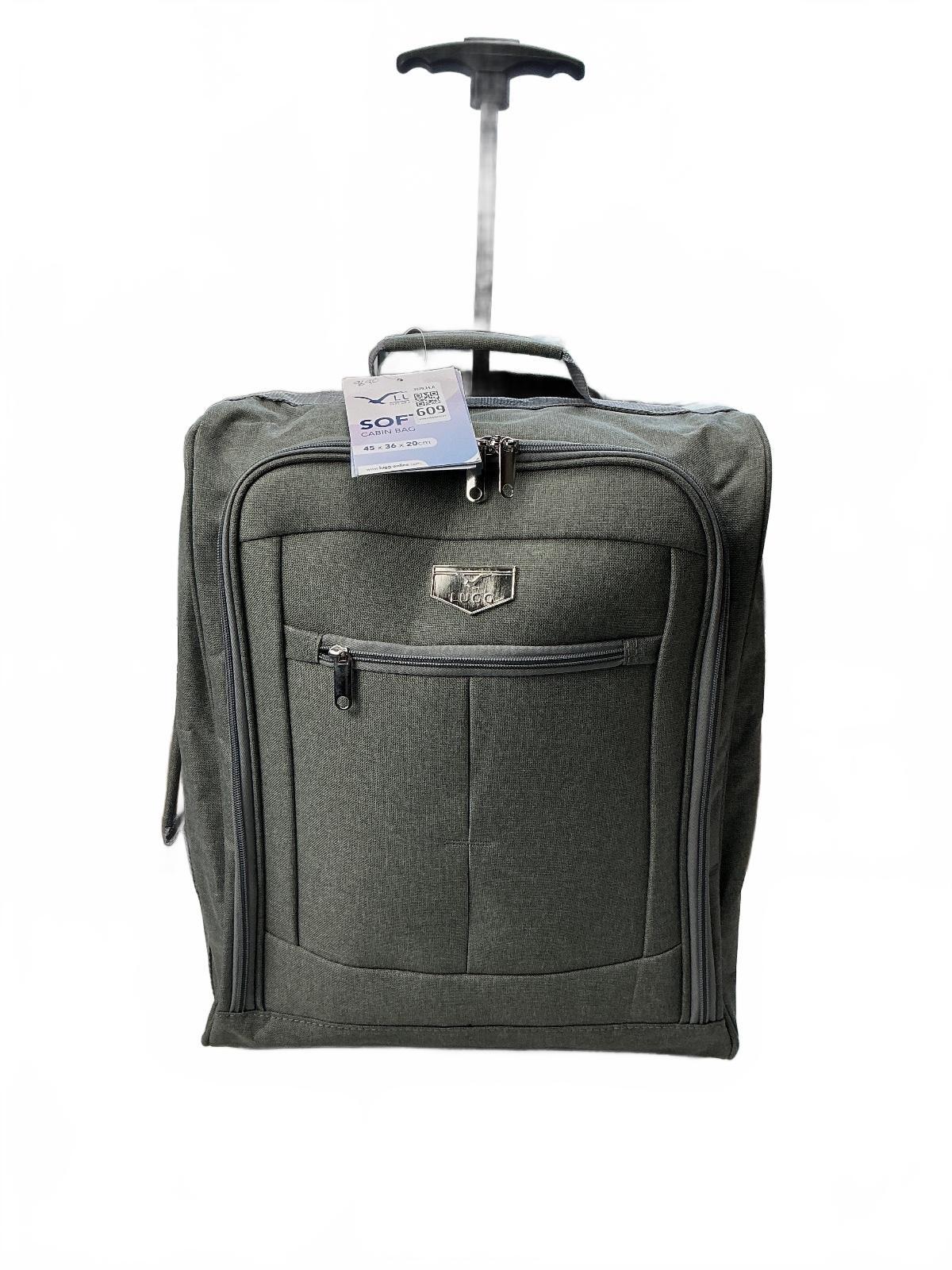 LUGG Cabin Bag Lightweight Durable 45x36x20cm Grey New