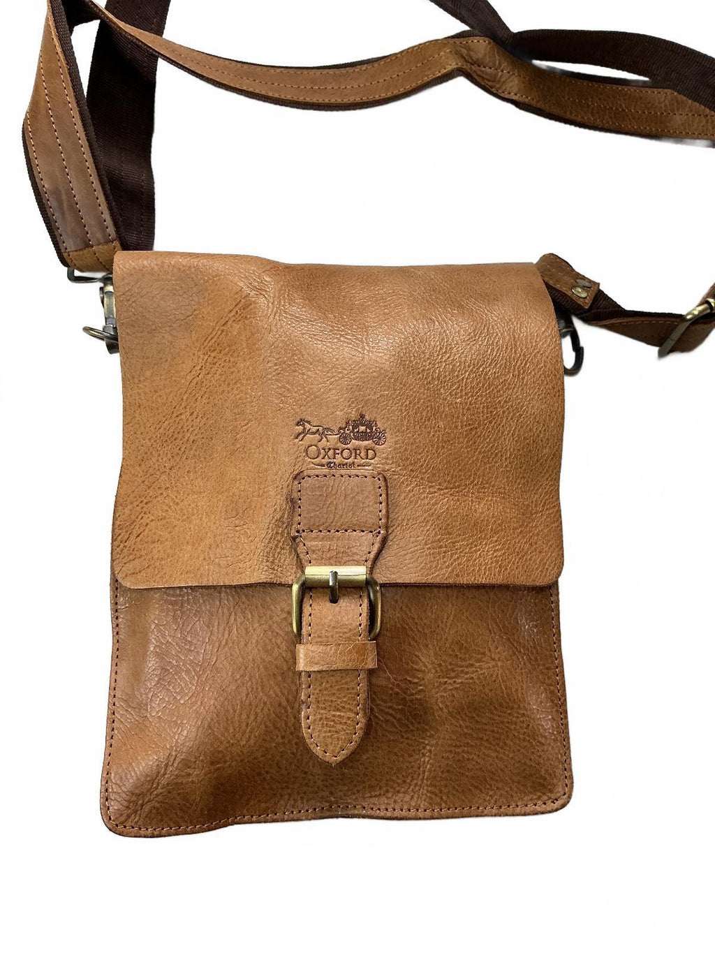 Oxford Chariot Unisex Luxury Bespoke Leather Crossbody Bag Brown