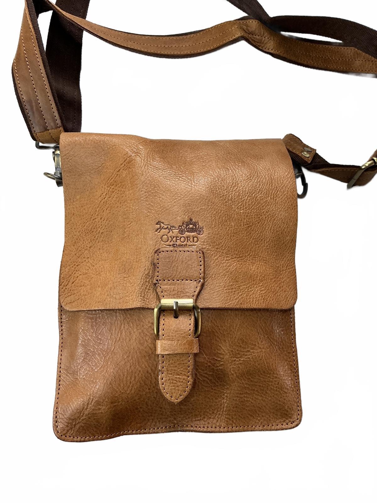 Oxford Chariot Unisex Luxury Bespoke Leather Crossbody Bag Brown
