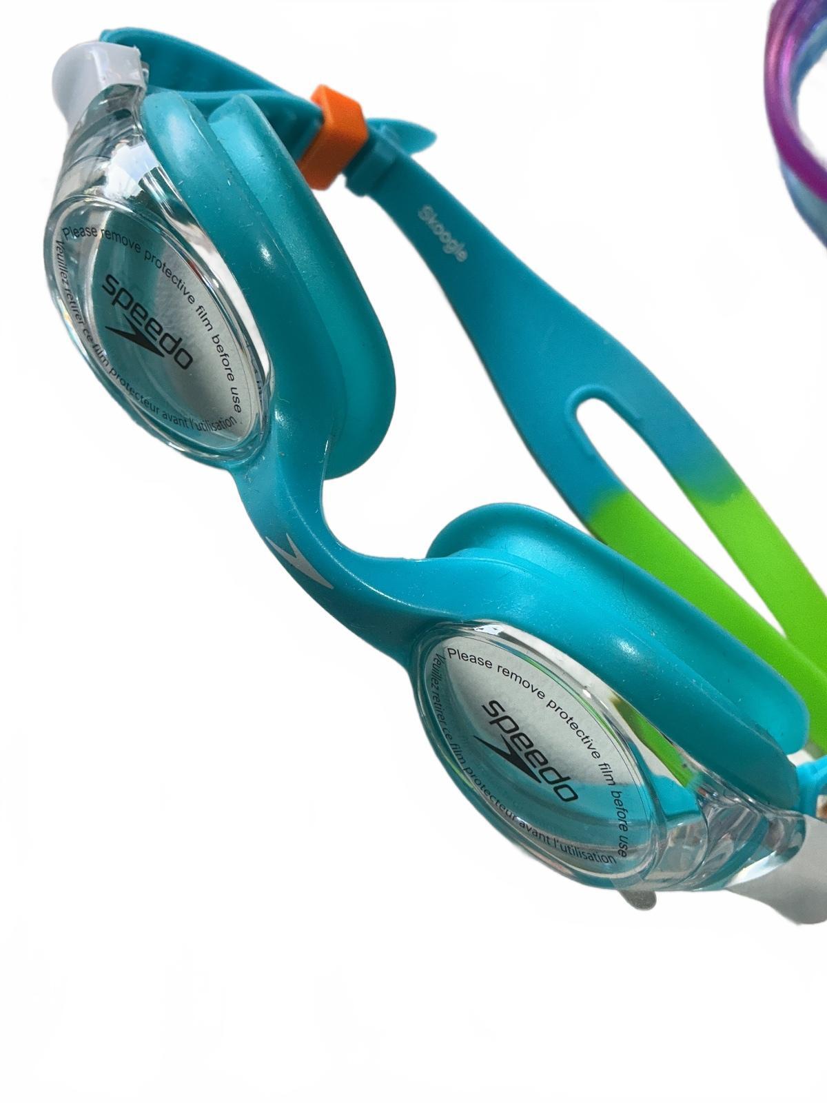 Speedo Swimming Goggles and Zoggs Mask Set Blue Green Size Adjustable