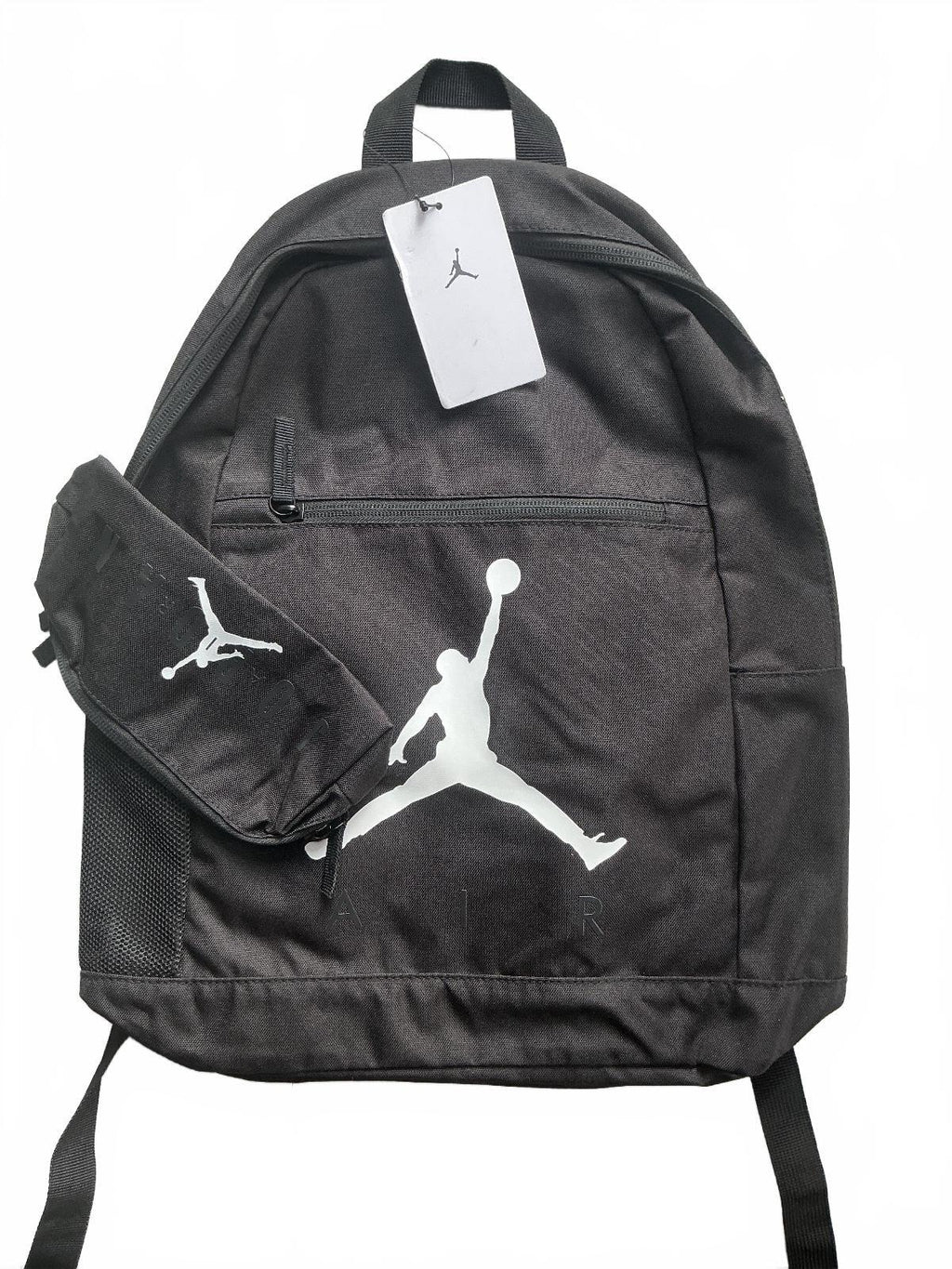 *NEW* Jordan PC Black Backpack One Size Black White Stylish With Pencilcase