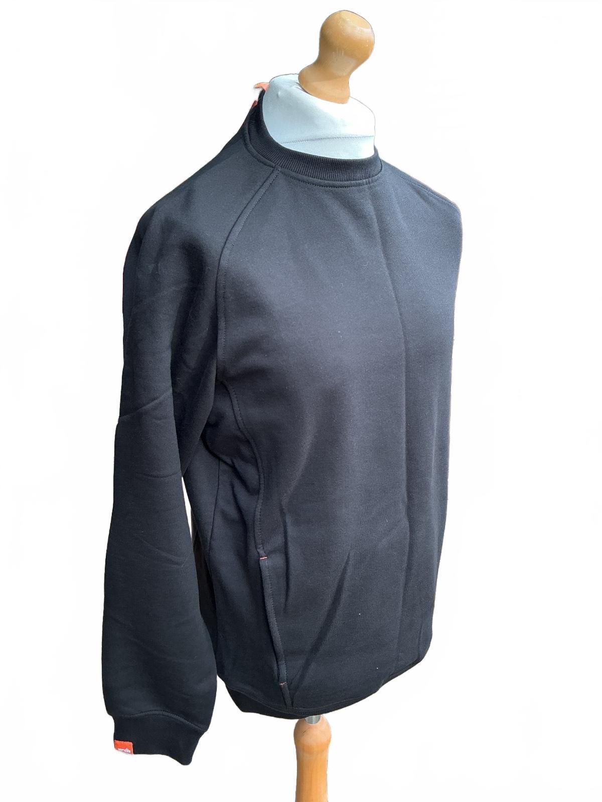 Scruffs Ego Worker Sweatshirt Men Large Black Sustainable Cotton Zipped Pockets