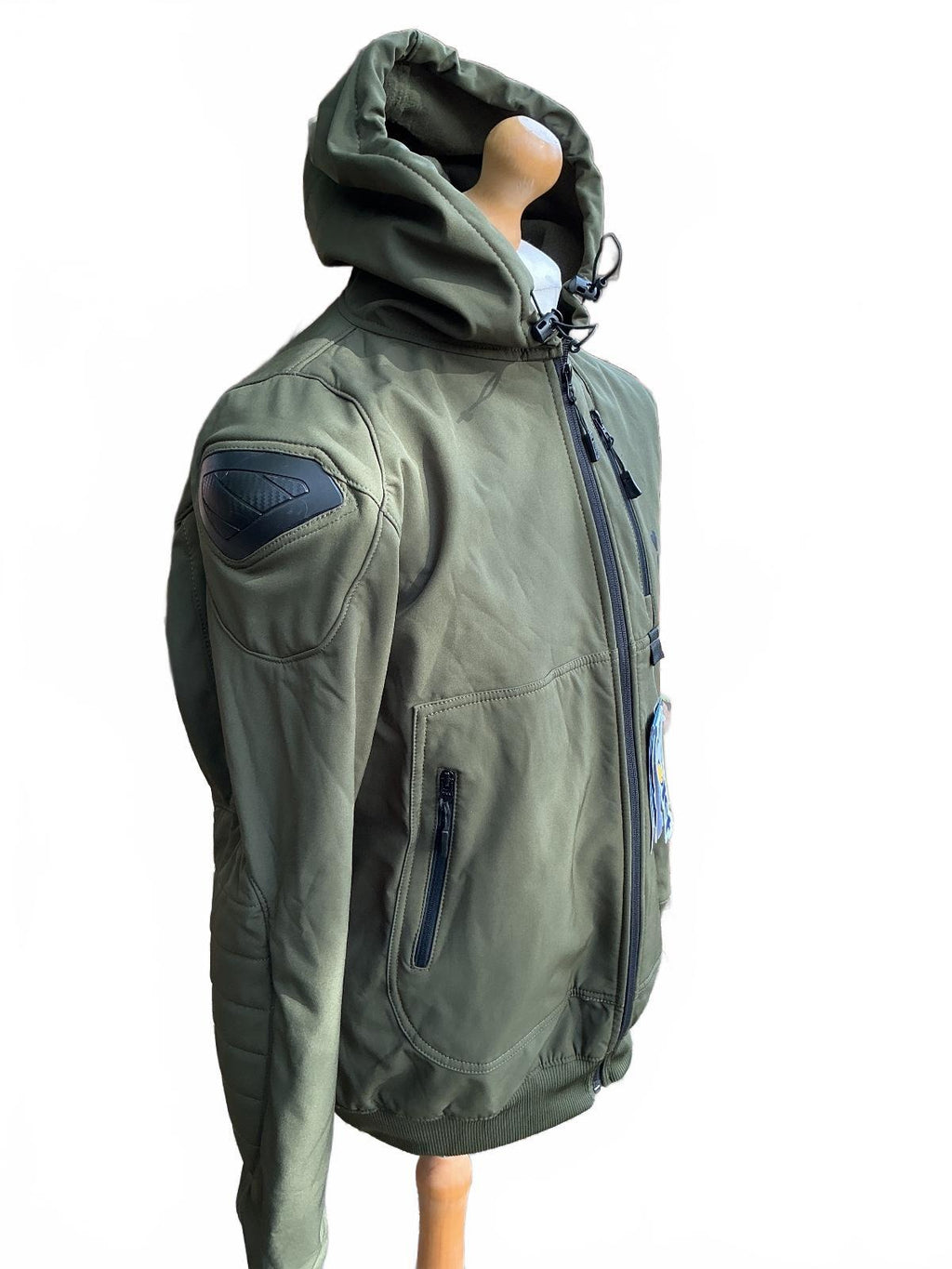 Jet Men's 3Xl Motorcycle Jacket Olive Green Protective Hooded New