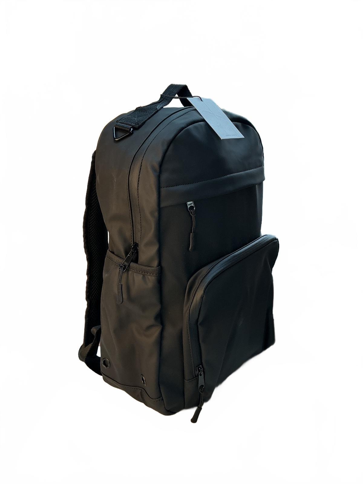 John Lewis Rubberised Backpack Unisex Black Durable