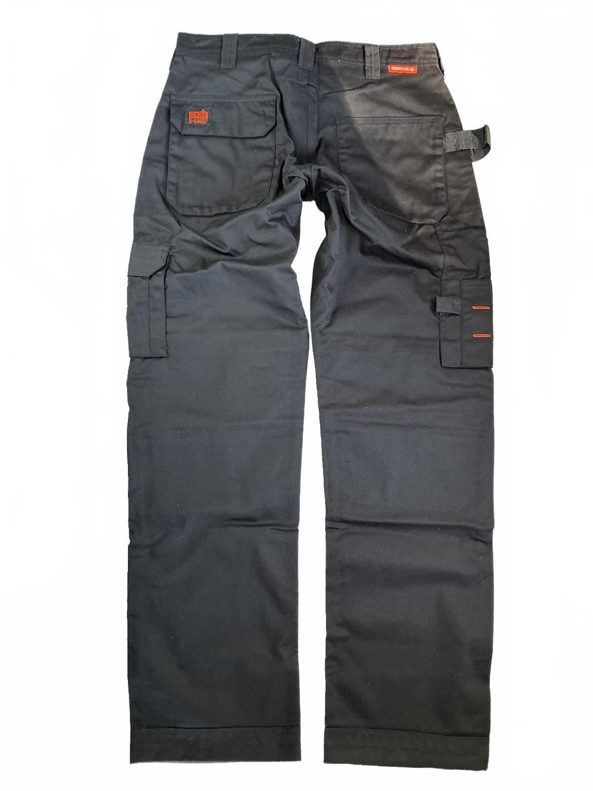 Scruffs Abratech Men's 34L Black Work Trousers Durable Multi-Pocket