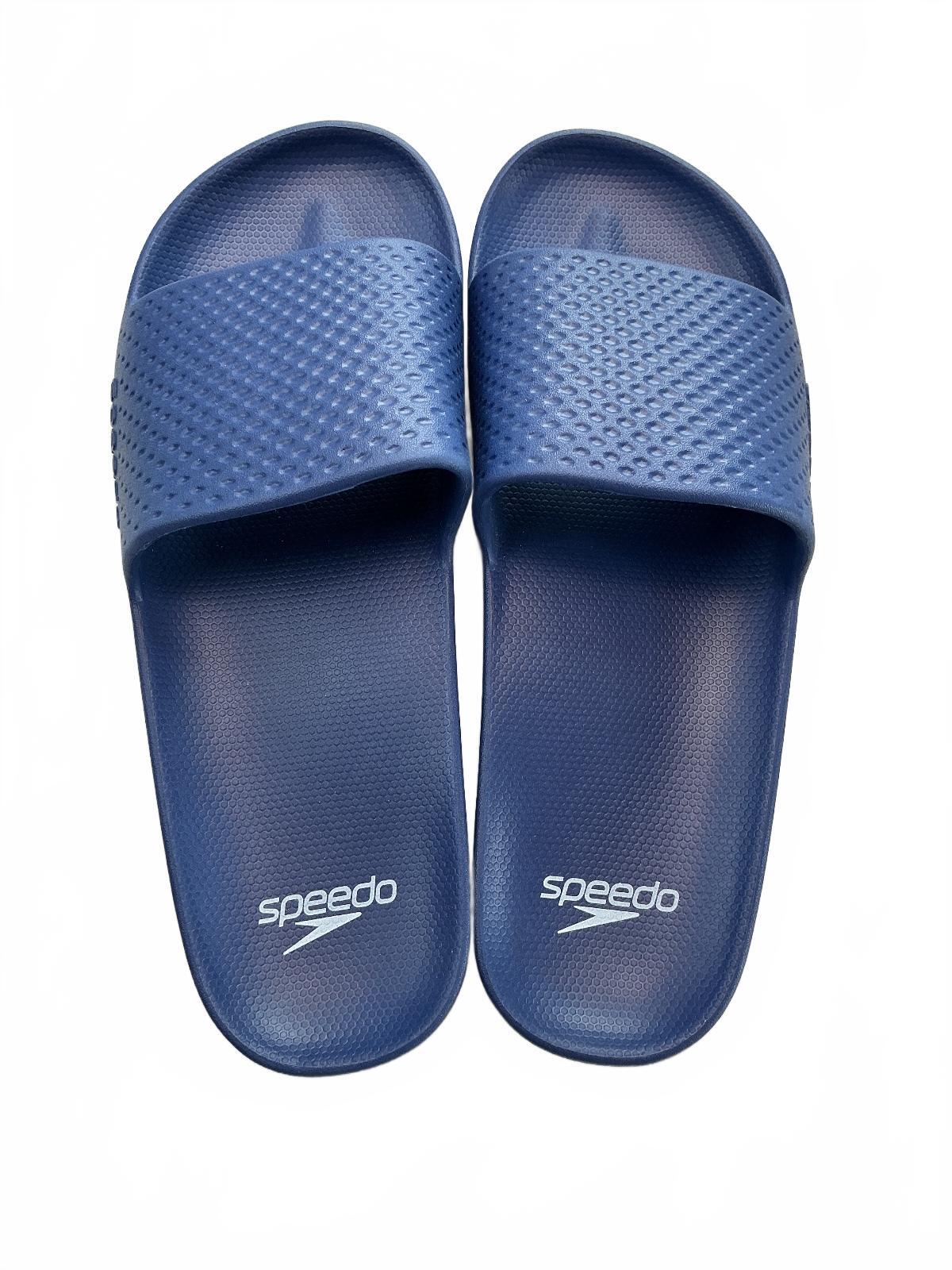 Speedo Men's Blue Slide Sandals Size UK 11 Comfortable Pool Shoes