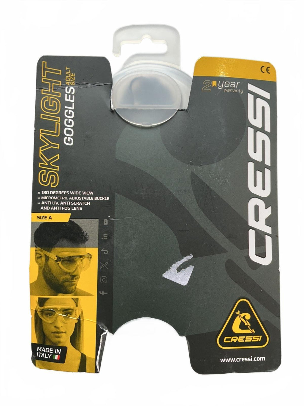 *NEW* Cressi Skylight Goggles Size A Black Anti-Fog Anti-Scratch Mask