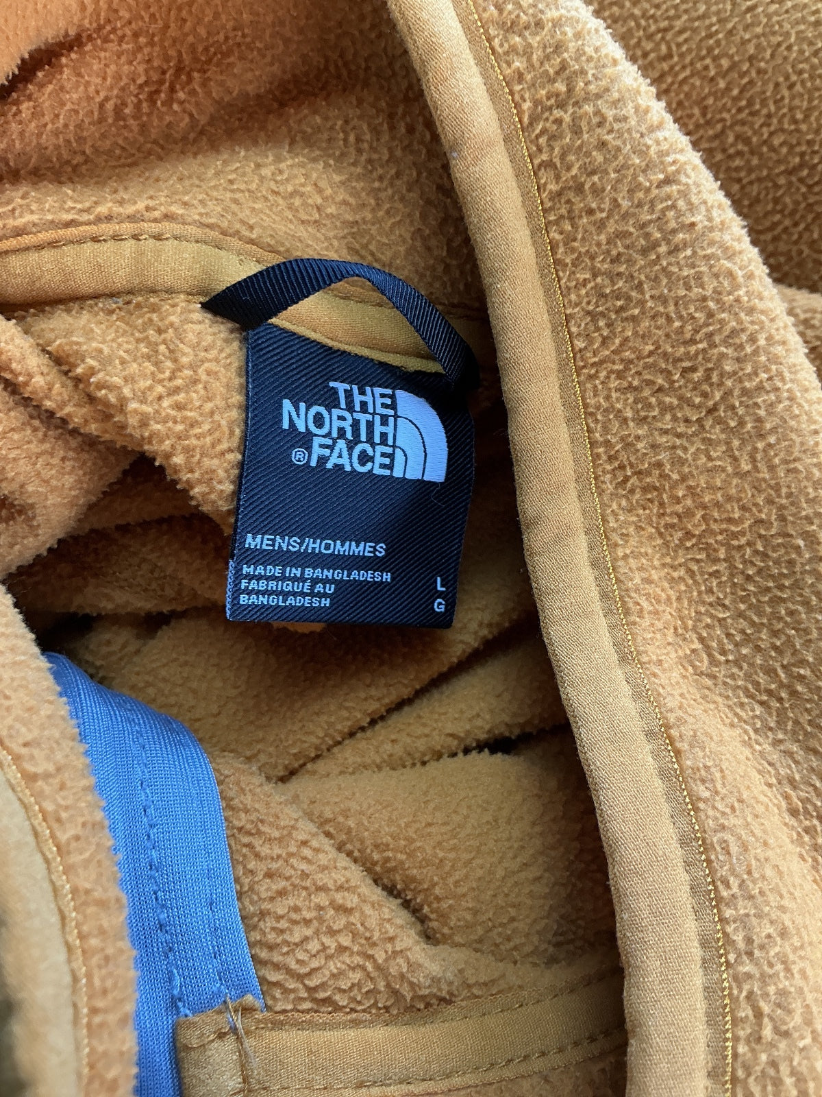 The North Face Men's Large Mustard Fleece Pullover Half Zip Warm Casual