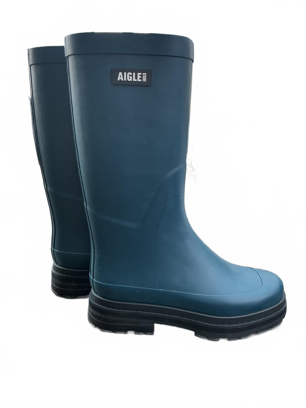 Aigle Ultra Rain Women UK 5 Storm Blue Waterproof Rubber Tall Wellies
